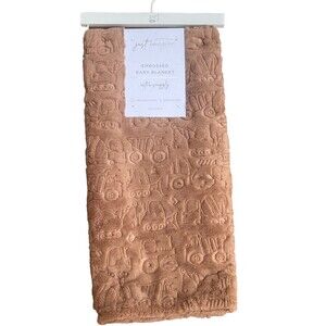 Just Imagine Embossed Baby Blanket Brown Construction Trucks Cars Vehicles New